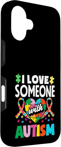 Vista 3 de Love Someone with Autism Awareness Puzzle Piece Ribbon Case for iPhone 16
