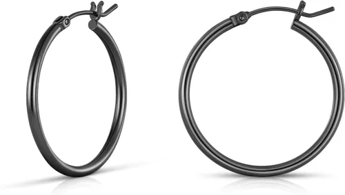 Vista 24 de Aretes de aro de oro para mujer chapados en oro real de 14 quilates con poste de plata de ley 925 Dorado