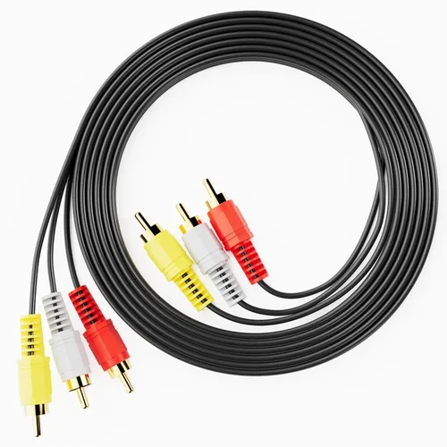 Vista 8 de Eanetf Cables RCA, cable 3RCA de audio y video chapado en oro de 24K que conecta componentes de audio y video, cable AV macho a macho