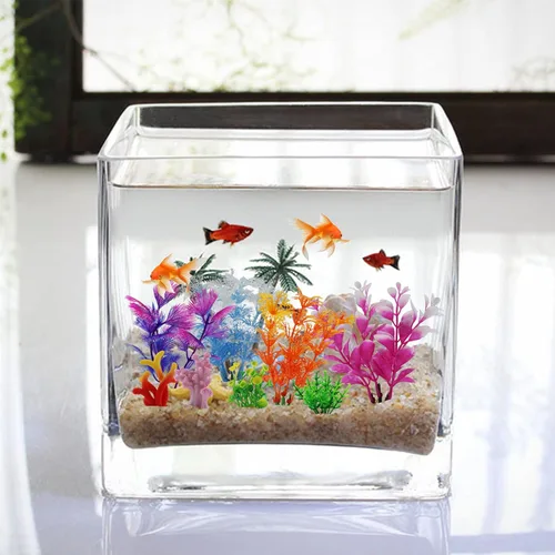 Vista 5 de Plantas decorativas para peceras con coral de resina, 8 piezas de decoración de acuario