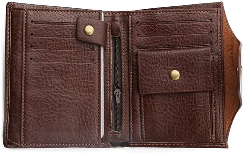 Vista 3 de JHHDP - Cartera de cuero para hombres, cartera, tarjetero delgado para tarjetas de crédito, cartera delgada con bolsillo frontal, cartera