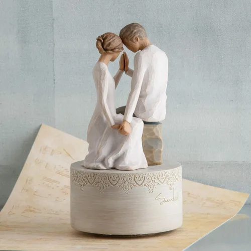 Vista 2 de Willow Tree Around You - Figura musical esculpida pintada a mano Plays a Melody, Designed by Artist Susan Lordi, Sentiment on Enclosure Card