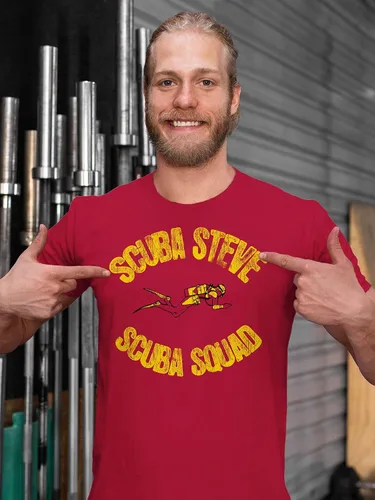 Vista 2 de Camiseta de Scuba Steve - Camiseta de película vintage para hombre y mujer Rojo