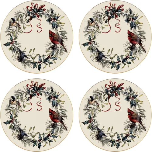 Vista 7 de Lenox 6122055 Winter Greetings - Juego de vajilla de 12 piezas, rojo y verde, Navidad, alojamiento de vacaciones, servicio para 4 personas