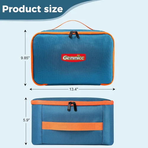 Vista 5 de Gemmicc Estuche de transporte de juguetes, bolsa de almacenamiento de azulejos magnéticos, organizador de tela Oxford resistente al agua, caja