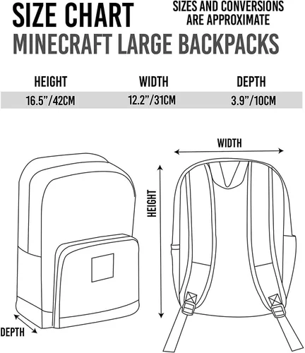 Vista 2 de Minecraft Creeper TNT Print 5 Pc Backpack Bookbag Set Lunch Box Water Bottle