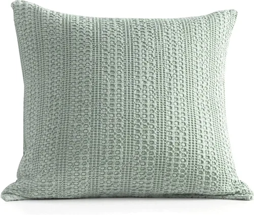 Vista 12 de Juego de 2 fundas de almohada de 18 x 18 pulgadas, color azul y Azul y gris