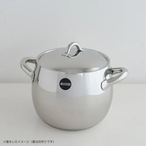 Vista 5 de Alessi, SG100/20 "MAMI", olla de acero inoxidable 18/10 pulido con espejo, 5 cuartos de galón 30 ¾ oz