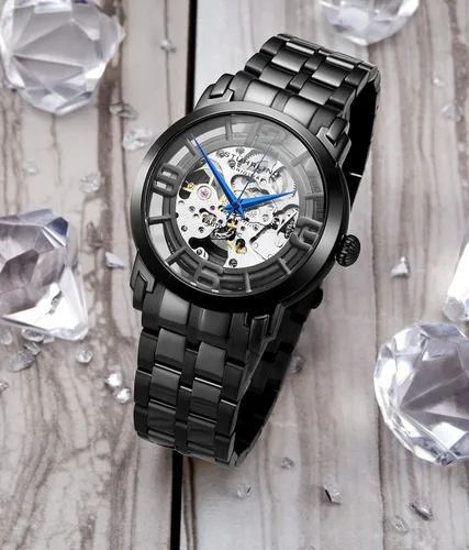 Vista 6 de Stuhrling Original Relojes de esqueleto para hombre, reloj automático para hombre, reloj de vestir para hombre, reloj de vestir para hombre, reloj