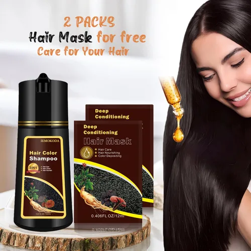 Vista 8 de Champú de Tinte para el Cabello Marrón Cereza, Tinte para el Cabello Marrón Semipermanente, Funciona en Minutos, Champú de Color Instantáneo