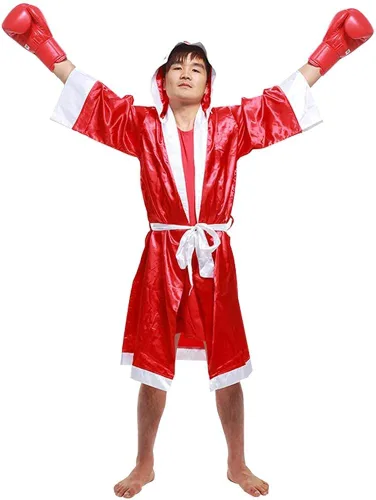 Vista 6 de MMA - Bata de boxeo con capucha para hombre, bata de algodón ligera para boxeo tailandés