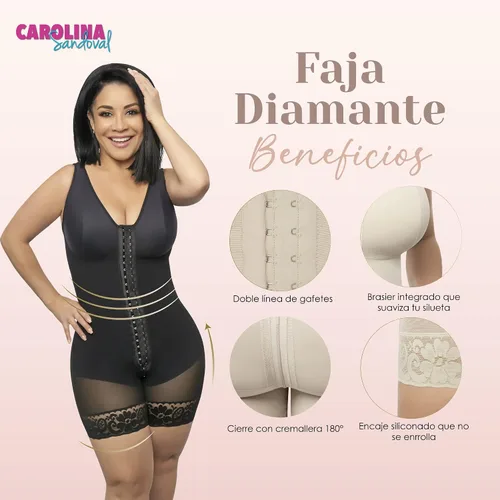 Vista 2 de Carolina Sandoval - fajas colombianas reductoras - cuerpo entero, media pierna, faja con sujetador. 100% faja colombiana