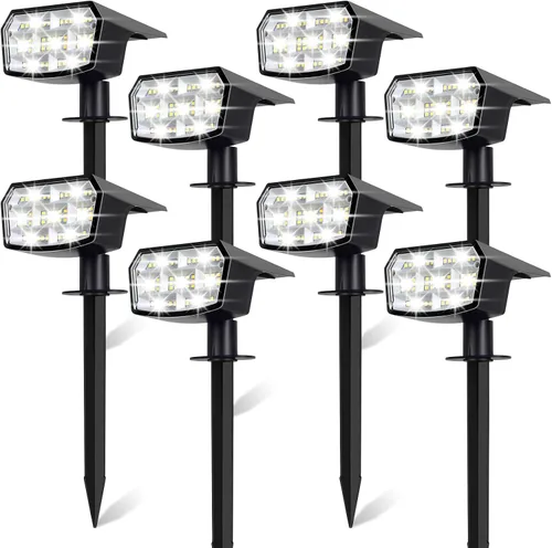 Vista 9 de Sucolite Paquete de 6 Focos Solares para Exteriores Impermeables IP65, 3 Modos de Iluminación, Focos Solares de Paisajismo 2 en 1 para Patio, 59