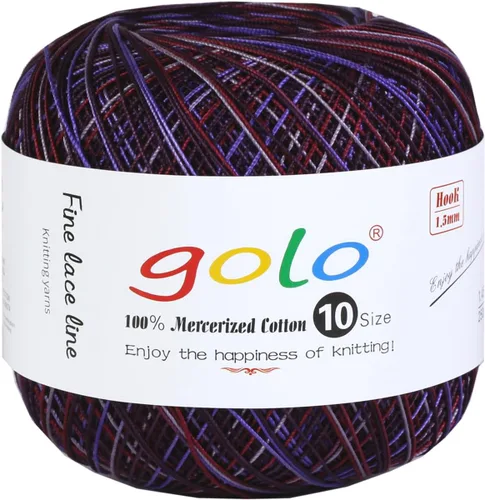 Vista 140 de Golo - 3 bolas de hilo de ganchillo tamaño 10, hilo de crochet para tejer a mano 102