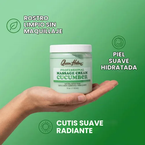 Vista 4 de Queen Helene Crema de masaje profesional, pepino, 15 onzas (el embalaje puede variar)