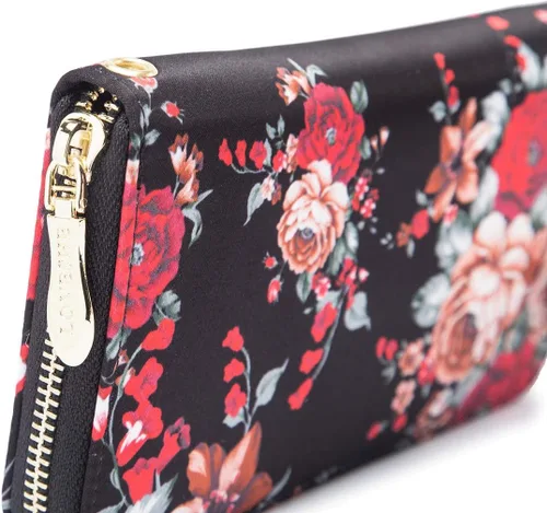 Vista 100 de Cartera de mano para mujer, estilo bohemio, con RFID, elegante, espaciosa con correa para viajes, capacidad para tarjetas, teléfono, dinero