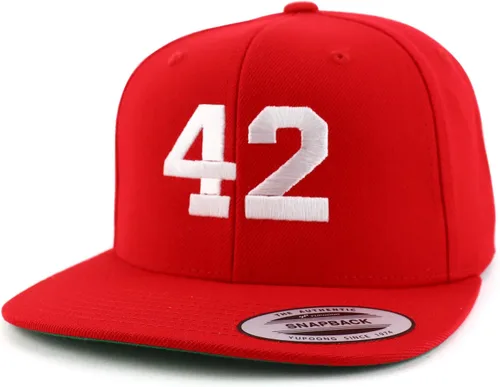 Vista 4 de Trendy Apparel Shop Gorra de béisbol bordada con pico plano bordado de hilo blanco número 42