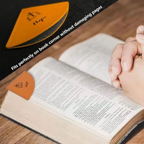 Vista 2 de 6 marcapáginas de cuero para la Biblia, esquina de página, regalos cristianos inspiradores y religiosos para hombres, mujeres y niños, perfectos