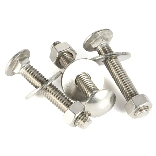 Vista 6 de Kit de tornillos y tuercas de carro de 1/4-20 x 1, arandelas planas, tornillos de cuello cuadrado de cabeza redonda, acero inoxidable 18-8 (304), 10
