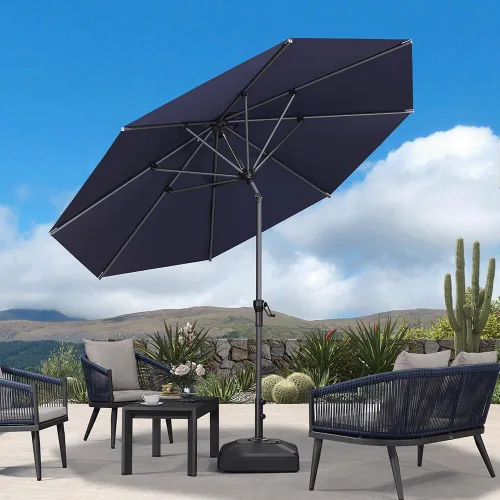 Vista 48 de PURPLE LEAF - Sombrilla de patio rectangular de 6' x 4', sombrilla de mesa para exteriores con marco de aluminio, sombrilla de mercado, sombrilla