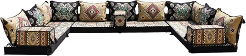 Vista 11 de arabicsofa Sofá de suelo en forma de L de 4 pulgadas de grosor, asiento, almohada de suelo, juego de sofá seccional, muebles de patio, majlis árabe
