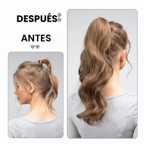 Vista 6 de CJL HAIR 14" Extensión de cola de caballo corta con cabello rizado y ondulado, clip en la cola de caballo, extensión de pelo sintético falso