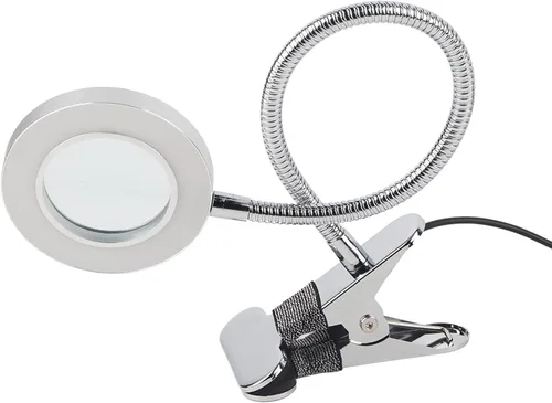 Vista 9 de ZJchao Lámpara de aumento de luz fría 2.5X, luz LED USB de belleza con clip de tubo de metal brazo oscilante para manicura de cejas y extensión