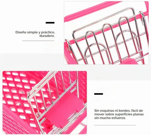 Vista 6 de DOITOOL - Carrito de compras mini de color aleatorio de 14 cm de altura, de hierro forjado, para almacenamiento de muñecas, suministros