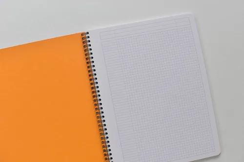 Vista 2 de Rhodia Cuaderno Orange Graph de 8.25 x 11.75 pulgadas, doble espiral, paquete de 5