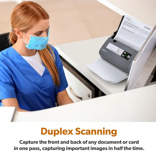 Vista 3 de Ambir ImageScan Pro 820ix (DS820ix-AS) Escáner de ID y documento dúplex de alta velocidad con alimentador automático de documentos y escaneo de 20