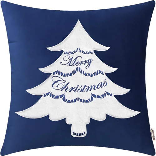 Vista 51 de BRAWARM Christmas Reindeer Pillow Cover 18x18 Black Velvet Embroidered Reno negro