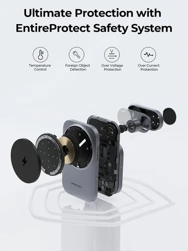 Vista 15 de Estación de carga 3 en 1, soporte de carga inalámbrico plegable con certificación MagFusion Z de 15 W, compatible con MagSafe para iPhone gris
