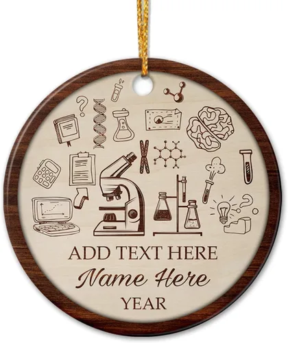 Vista 23 de Adorno de liniero de cerámica personalizado para Navidad 2025 – El favorito de Santa, primera Navidad como electricista, nombre personalizado