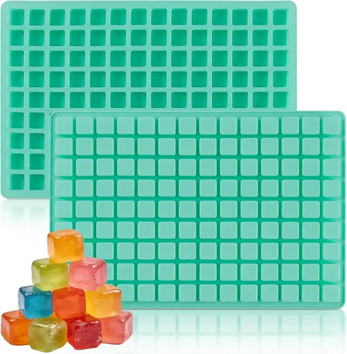 Vista 9 de Paquete de 2 moldes cuadrados de silicona para chocolate, moldes de silicona para caramelo de 40 cavidades para chocolate, cubitos de hielo