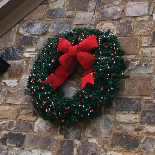 Vista 4 de Big Red - Lazo decorativo grande de Navidad para exteriores (15 pulgadas, nailon estructural rojo 3D)