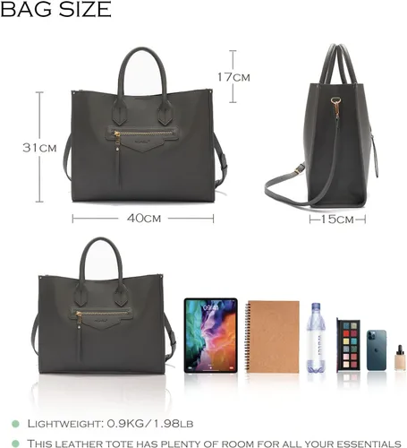 Vista 3 de Tote Bag for Women Waterproof PU Leather Bag Business Briefcase Large Capacity Handbag Shoulder Bag Office Work Bag