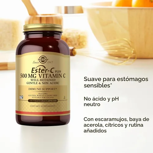 Vista 5 de Solgar Ester-C Plus 500 mg de vitamina C (complejo de ascorbato), 100 porciones
