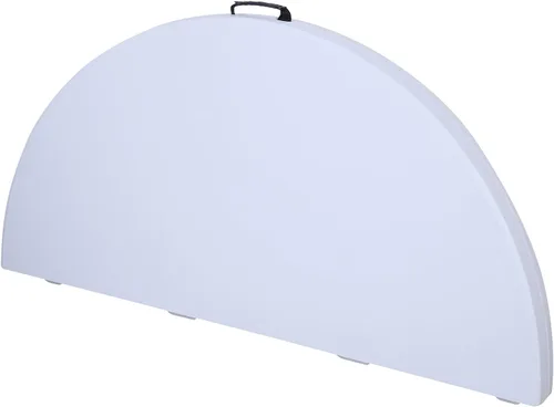 Vista 5 de Mesa plegable redonda bi-plegable interior al aire libre picnic fiesta camping casa en blanco
