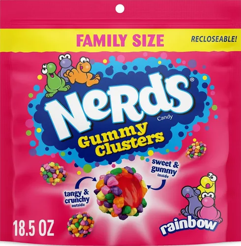 Vista 21 de NERDS Gummy Clusters Candy, arcoíris, crujiente y gomoso, 3 onzas (paquete de 12)