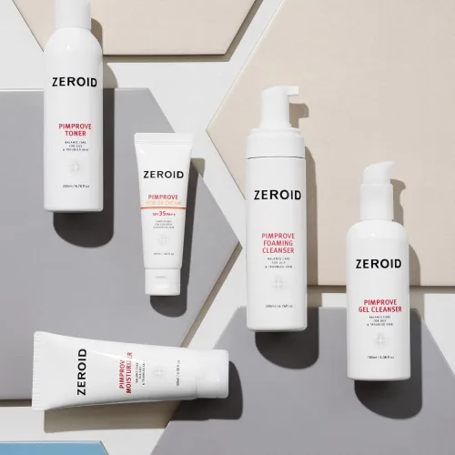 Vista 6 de ZEROID Tónico facial Pimprove Barrera cutánea con ácido hialurónico y ceramida Tónico facial equilibrado de pH para pieles grasas y sensibles