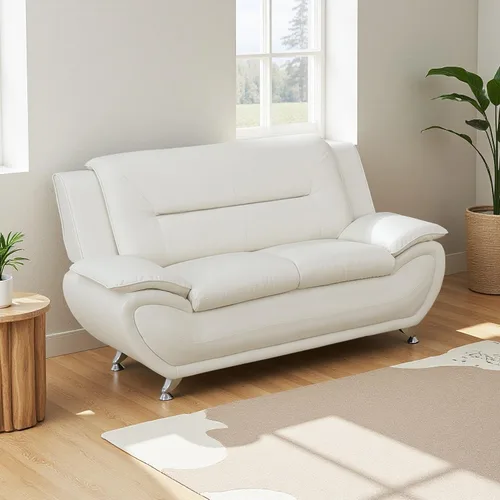 Vista 40 de Sofá modular de cuero, juego de muebles de sala de estar, 3 piezas, moderno, para sala de estar, apartamento, oficina, dormitorio, color blanco
