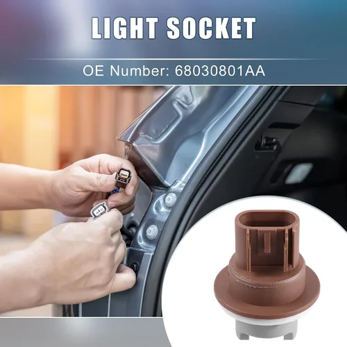 Vista 2 de Soporte de enchufe de luz de señal de estacionamiento y giro No.68030801AA para Dodge Grand Caravan 2011-2020 marrón (juego de 2)