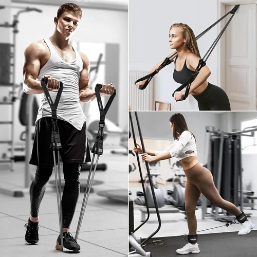 Vista 6 de Heavy Resistance Bands for Working Out, 300lbs/360lb/420lb Exercise Bands Workout Bands with Handles, Door Anchor, Ankle Straps, Home Gym Workout