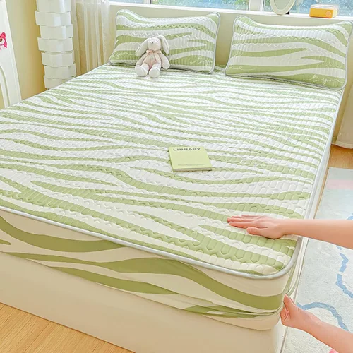 Vista 16 de FCLDESHOP Comfort Hotel - Sábana bajera ajustable de bolsillo profundo, juego de sábanas bajeras y fundas de almohada de seda de hielo de látex