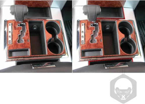 Vista 5 de 2 piezas de caja de almacenamiento para palanca de cambios, marco de fibra de carbono suave real para interior de coche, cubierta de cenicero, tira