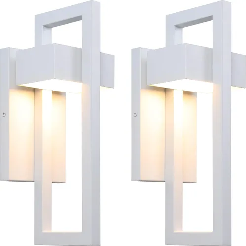 Vista 13 de LamQee Modernas luces de pared para exteriores de 3000 K, apliques de pared LED integrados para exteriores, accesorios de iluminación exterior