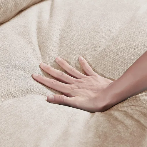 Vista 6 de U Style - Sofá modular grande en forma de L relleno de plumas, sofá convertible con diván reversible para sala de estar (beige)