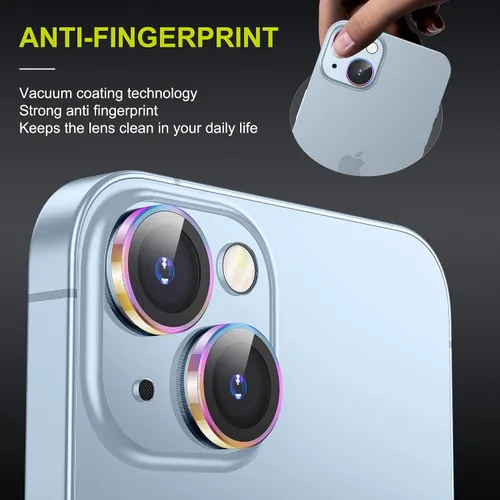 Vista 2 de WSKEN Protector de lente de cámara para iPhone 14 Plus (6.7 pulgadas) / iPhone 14 (6.1 pulgadas), modo de disparo nocturno, protector de pantalla