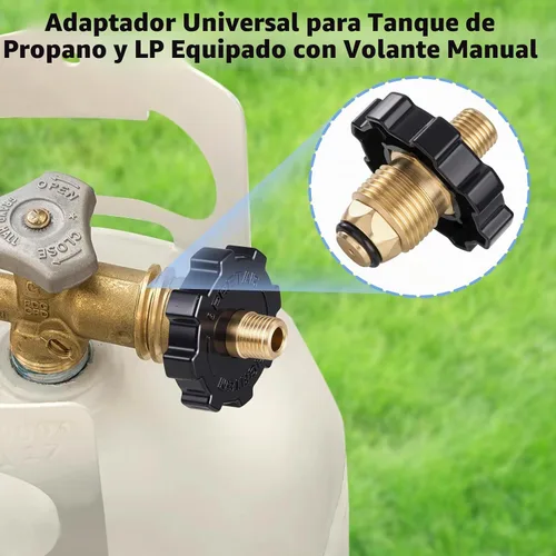 Vista 4 de Nariz suave POL Propano Gas montaje con 1/4" NPT macho LP tanque Atapter 100% latón macizo