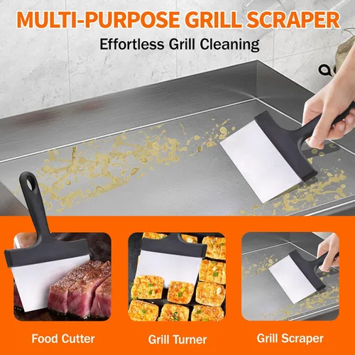 Vista 2 de Kit de limpieza de plancha para Blackstone, kit de limpieza de parrilla plana para exteriores, accesorios de limpieza de plancha, cepillo